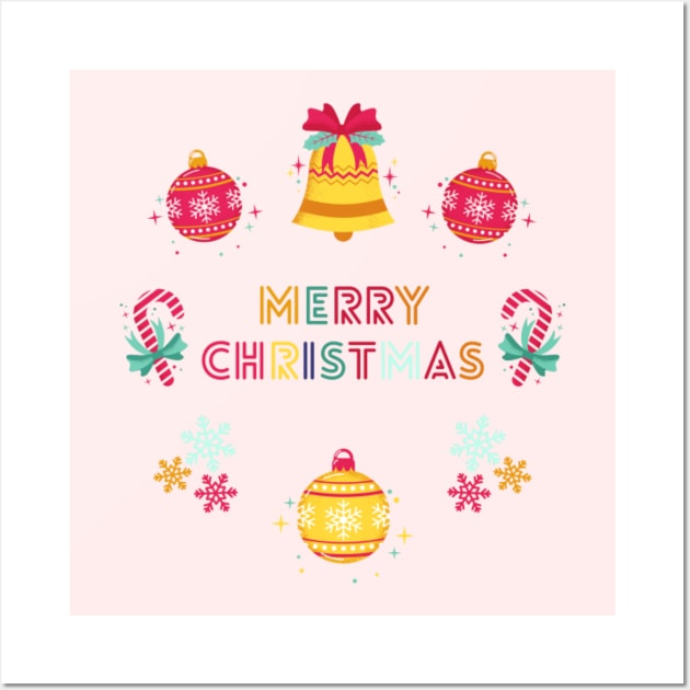 Merry Christmas Wall Art by Artistic Design